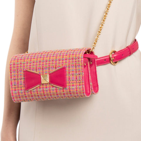 BELT & CLUTCH BAG KAROL PINK VIES COTTON